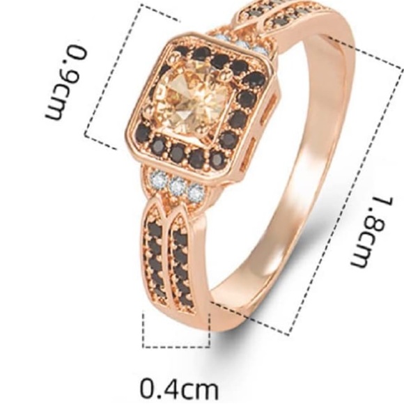 14k Champagne Black and Vanilla Diamonds Ring - Picture 5 of 5